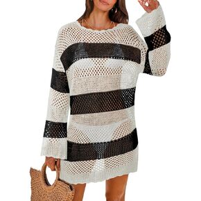 Mixshe Beach Vacation Alction for Women 2025 Fashion Cover Up Frust Summer Dresses Crochet Swim Suits Womens Womens Wathits in Kuwait