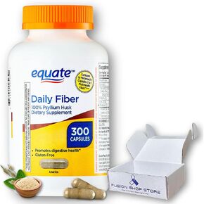 Equate Daily Fiber - Psyllium Husk Capsules-300ct (Pack of 1), Boxed by Fusion Shop Store