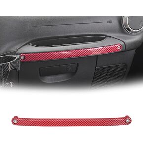 Co-Pilot Grab Handle Insert Cover Trim Compatible with 2011-2017 Jeep Wrangler JK JKU 2/4-Doors, Passenger Storage Box Handle Insert Cover, ABS, 1pcs, Carbon Fiber
