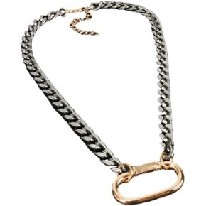 نساء اثنين من ألوان تسلق الجبال بوكيل قلادة فضية الرجال والنساء الورق الكوبي مقطع سلسلة سميكة السلسلة in Kuwait