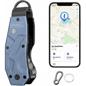 Air Keychain, Key Organizer Works with Apple Find My, Built-in airtag Chips, Holds 2-6 Keys, Car Key Chains with GPS Tracker, Key Finder, Minimalist Key Holder for Men and Women, (iOS Only) (Black)