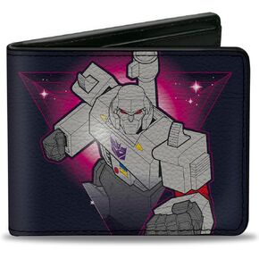 Hasbro Wallet, Bifold, Transformers Megatron Peace Through Tyranny Pose Black Reds, Vegan Leather