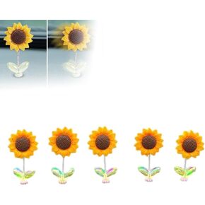 5Pcs Cozy Hoome Cozy Home Sunflower,Sunnyvibe Ornaments for Car,Car Accessories,Creative Car Rocking Ornament,Sunflower Car Dashboard Decorations for Mother's Day Home Decor Accents