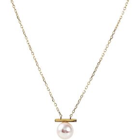 Japanese 7.0mm Akoya Cultured Pearl Pendant Necklace for Women with 18K Yellow Gold | Stylish Design Excellent Gift | Pearl Necklace