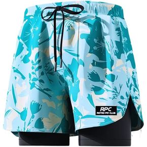 Men's 5" Quick Dry Swim Trunks Stretch Anti-Slip/Exposure Liner Vibrant Prints for Surfing Gym Beach Swimming