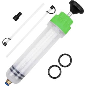 Car Fluid Extractor Pump, Vehicle Oil Change Syringe Evacuator with Hose, Manual Automotive Fuel Suction Filler Extraction Transfer Accessories, Universal for SUV, Sedan, Truck(Green)