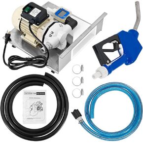110V 550W Diesel Exhaust Fluid DEF Transfer Pump Kit 10GPM (40LPM) Urea Solutions Pump Kit Includeds K24 Flowmeter, Urea Gun, Flowline, Oil Pipe with Filter, Stainless Steel Shelf