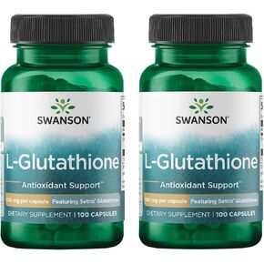 Swanson Amino Acid L-Glutathione 100 Milligrams 100 Capsules (2 Pack)