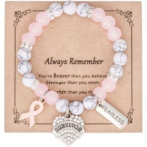 Breast Cancer Survivor Bracelet for Women - Warrior Fighter Gift Jewelry