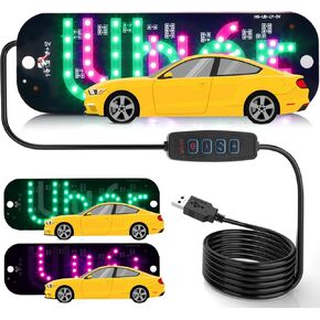 Light Sign for Car Windshield, Pink & Green Led Light Sign Dual-Color Conversion, Windshield Led Light Sign for Car with Suction Cups, USB Plug, Vehicle Lamp with Illuminated Logo on Window