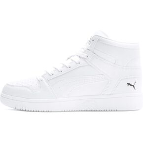 Puma Men's Rebound Layup Sneaker, White Black-High Risk Red, 8.5 in Saudi Arabia