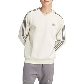 adidas Men's Size Essentials Fleece 3-Stripes Sweatshirt, Dark Grey Heather/Black, X-Large/Tall in Saudi Arabia