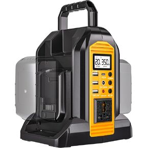 350W العاكس الطاقة لبطارية DeWalt 20V 60V LI-ION ، 20 فولت إلى 110 فولت العاكس موجة جيبية نقية مع ضوء LED ، محول سيارة الطاقة المدمجة والوزن الخفيف للسيارات ، RVS ، التخييم ، الاستخدام في الهواء الطلق (أداة فقط)