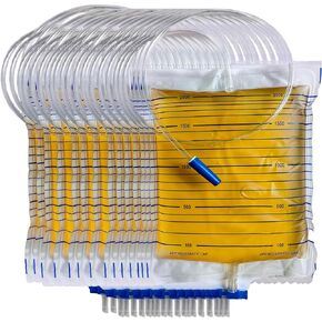 20pcs Medical Urine Drainage Collection Bag, 2000ml Capacity, Anti-Reflux Valve, Graduated Markings