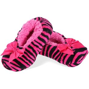 MeMoi Kids' Party Animal Zebra Stripe Slippers
