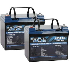 Weize 12V 100Ah Group 24 Bluetooth LiFePO4 Lithium Battery, Built-in 120A BMS, Low-Temp Protection Deep Cycle 500A/3S Peak Discharge Battery for RV, Camping, Solar, Trolling Motor, Home Energy
