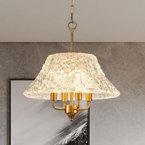 Modern 16" Black Glass Chandeliers for Kitchen Island,Luxury Pendant Light Fixture Over Table 4-Light Round Light Ceiling Hanging lamp for Dining Room Living Room Foyer Entryway Bedroom
