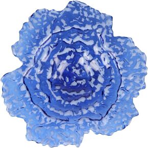 Vietri Ostrica Glass Blue Centerpiece Bowl, 17" Decorative Dish for Kitchen Island, Home Decor