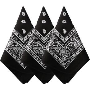 Alotpower 21"X21" Cotton Bandanas for Women & Men 3Pcs,Square Bandana Pack-Cowboy Bandanas for Men
