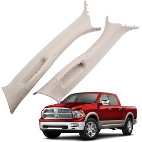 Front Driver & Passenger Side A Pillar Grab Handle Molding Trim Compatible with 2002-2010 Dodge Ram 1500 2500 3500 Pickup Truck.Replace# 1TE75TL2AA 1TE74TL2AA (Left & Right) Beige