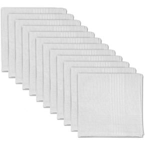 Men's Handkerchiefs, 100 Soft Cotton White Handkerchiefs for Men