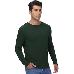 WiWi Pajama Top for Men Men's Lightweight Long Sleeve Tees Crewneck Sweatshirt Loungewear PJs Sleepwear Tees S-XXL