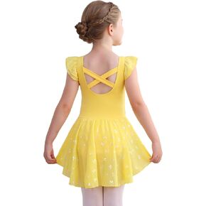 Girls Ballet Leotards Skirt Toddler Dance Ballerina Dresses Outfit Gymnastic Ruffle Butterfly Sleeve