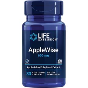 Life Extension AppleWise, Apple polyphenol Extract for Heart, Cellular and Colon Health, Gluten Free, Non-GMO, Vegetarian, 30 Capsules