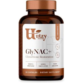 GlyNAC+ Supplement | 1,000mg of Glycine & NAC (N-Acetyl cysteine) | with Vitamin B2 Cofactor for Glutathione Production | 90 Capsules