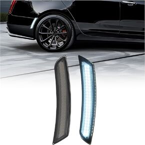HECASA LED Camaro Side Marker Lights Compatible with 2016-2024 Chevy Chevrolet Camaro LS LT SS ZL & 2014-2019 Cadillac CTS ATS Front Rear Bumper Fender Lamp Clear Lens 4Pcs