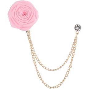 Rose Brooch Pin Wedding Brooch Suit Pin Handmade Rose Brooch for the Groom Wedding Ball Fringe Chain Brooch Men's Suit Accessories