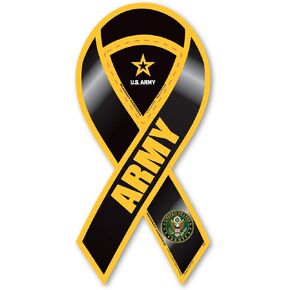 Army Black 2-in-1 Ribbon Magnet by Magnet America Is 8" x 3.875" Made for Vehicles and Refrigerators