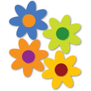 Set of 4 Pastel Flower Pack Magnet is 9.5" x 7.875" Made for Vehicles and Refrigerators