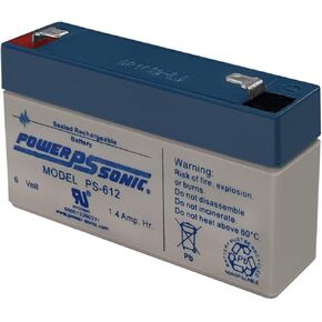 Power Sonic PS-612 6 Volt 1.4Ah Rechargeable Sealed Lead Acid Battery