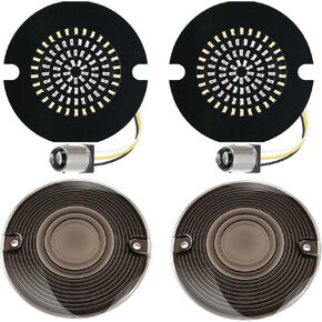 Benlari 3 1/4 inch LED Turn Signals, 81 LEDs Front 1156 1157 Turn Signals Brake Light Kit with 2 Smoked Lens Cover Fit for Harley Davidson Touring Sportster Iron 883 Dyna Softail 1986-2024