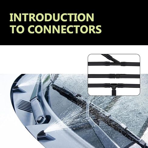 30 PCS Car Windshield Gather Kit ، وبعد خرطوم تنظيف مرن يبلغ طوله 13.1 قدمًا ، وملحقات إصلاح أنبوب المطاط المقاومة للتسرب مع موصل T-type من النوع I ، لمعظم السيارات (أسود) in Kuwait