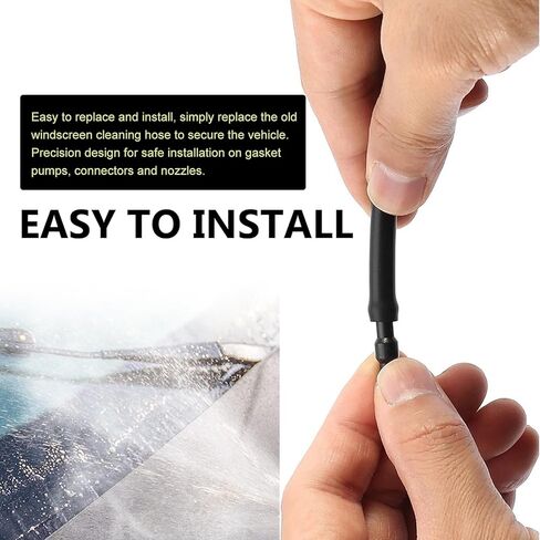 30 PCS Car Windshield Gather Kit ، وبعد خرطوم تنظيف مرن يبلغ طوله 13.1 قدمًا ، وملحقات إصلاح أنبوب المطاط المقاومة للتسرب مع موصل T-type من النوع I ، لمعظم السيارات (أسود) in Kuwait