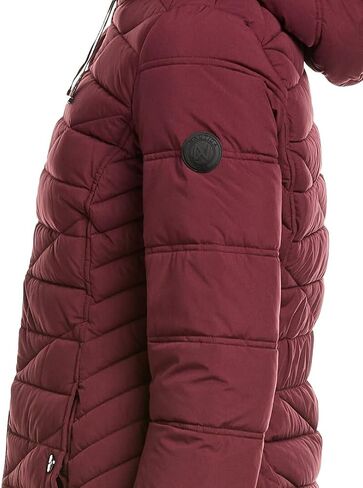 Nautica Women's 3/4 Stretch Puffer Jacket with Fur Hood and Half Back in Saudi Arabia