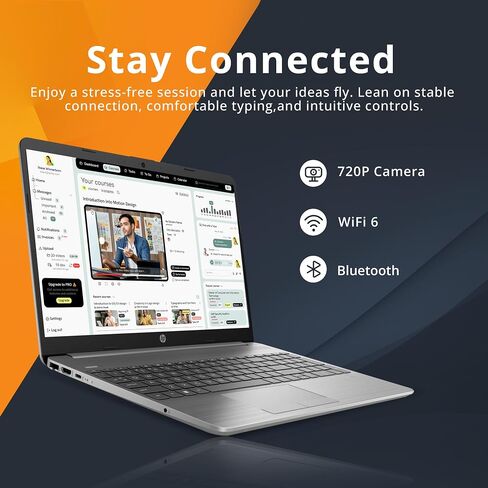 HP 2019 14" Laptop - Intel Core i3 - 8GB Memory - 128GB Solid State Drive - Ash Silver Keyboard Frame (14-CF0014DX) in Kuwait