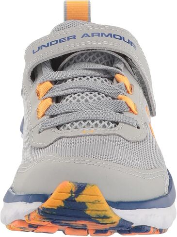 Under Armour Boy's Pre School Assert 9 Alternate Closure Running Shoe, (101) Mod Gray/White/Blaze Orange, 13.5 Wide Little Kid in Saudi Arabia