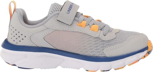 Under Armour Boy's Pre School Assert 9 Alternate Closure Running Shoe, (101) Mod Gray/White/Blaze Orange, 13.5 Wide Little Kid in Saudi Arabia