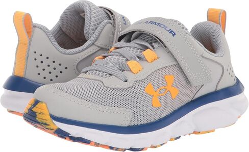 Under Armour Boy's Pre School Assert 9 Alternate Closure Running Shoe, (101) Mod Gray/White/Blaze Orange, 13.5 Wide Little Kid in Saudi Arabia