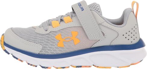 Under Armour Boy's Pre School Assert 9 Alternate Closure Running Shoe, (101) Mod Gray/White/Blaze Orange, 13.5 Wide Little Kid in Saudi Arabia