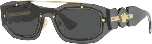 Versace VE 2235 100287 Dark Grey Plastic Rectangle Sunglasses Grey Lens in Kuwait