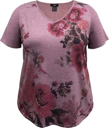 LEEBE Women and Plus Size Short Sleeve Print Top II (Small-5X) in Saudi Arabia