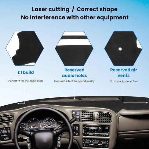 لوحة داش Dashboard MAT متوافقة مع Chevy S10 Blazer 1998-2005 ، S10 1998-2004 ، ملائمة لـ GMC Jimmy 98-2001 ، تناسب غطاء لوحة القيادة 98-04 للوسف in Kuwait