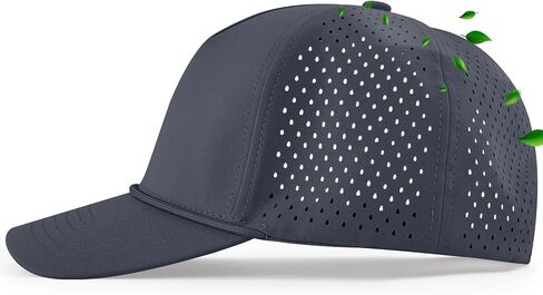 Stylish 5-Panel Rope Quick Dry Trucker Hat, Laser Cut Mesh Snapback Baseball Cap for Men Outdoor Sports in Saudi Arabia