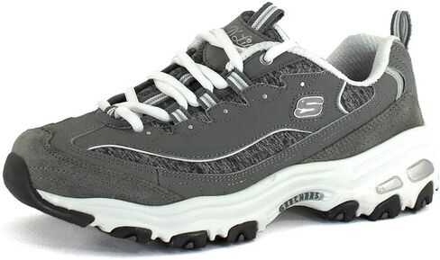 Skechers Sport Women's D'Lites Memory Foam Lace-up Sneaker,Me Time Black/White,7 W US in Saudi Arabia