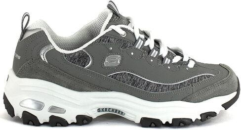 Skechers Sport Women's D'Lites Memory Foam Lace-up Sneaker,Me Time Black/White,7 W US in Saudi Arabia