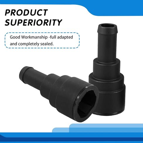 2 PCS 800-409 Coolant Hose Connector, Heater Hose Connector, Tight Fitting Leak-proof Connector Replacement Part, Compatible with GMC Chevrolet Cadillac Hummer Pontiac Specific Models(Black) in Saudi Arabia